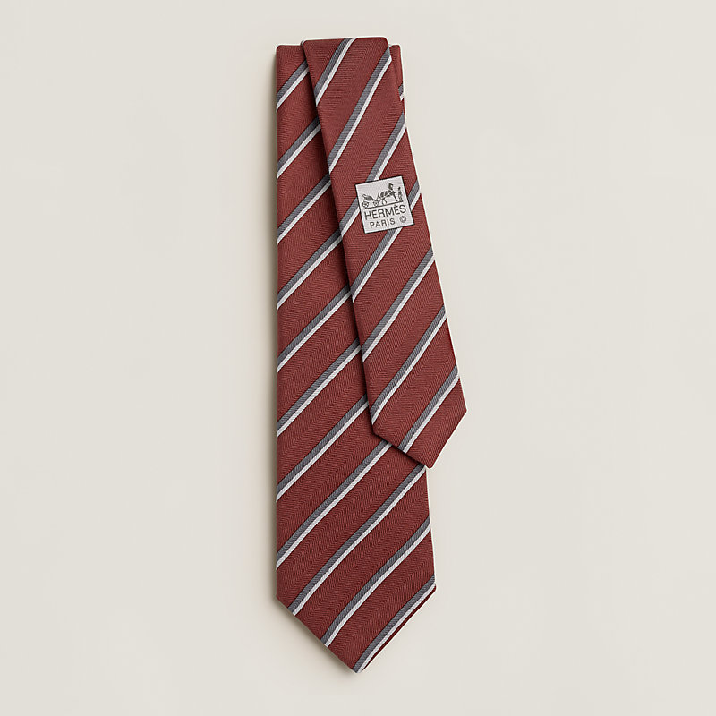 Rayures Chevrons tie - Beige | Hermès USA